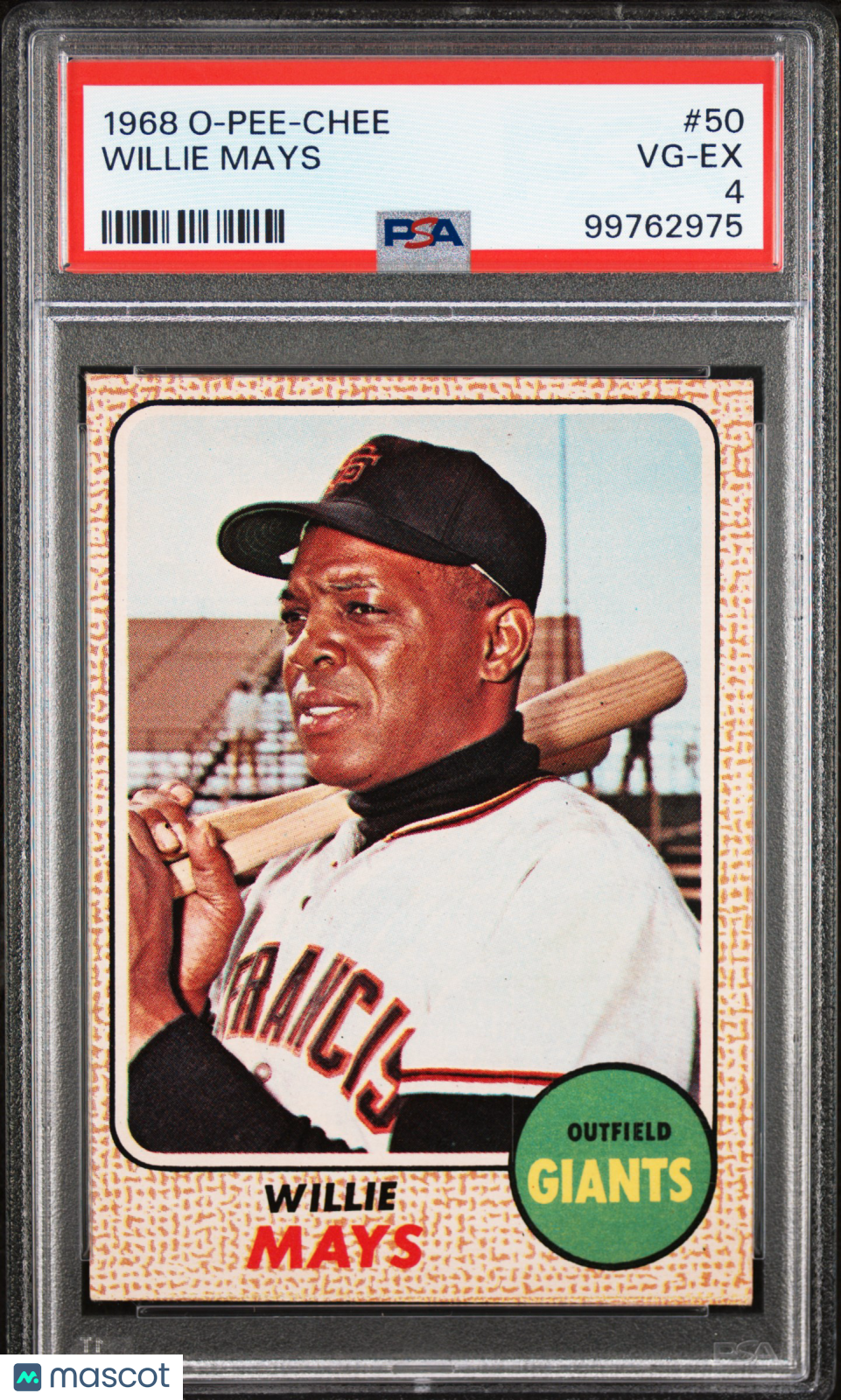 1968 O-Pee-Chee Willie Mays #50 PSA 4