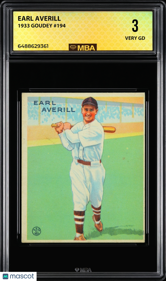 1933 Goudey Earl Averill #194 MBA 3