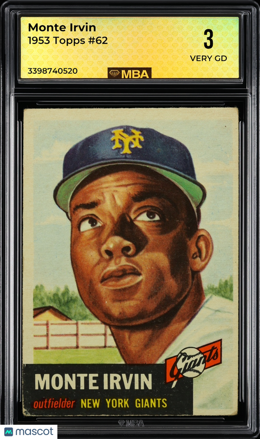 1953 Topps Monte Irvin #62 MBA 3
