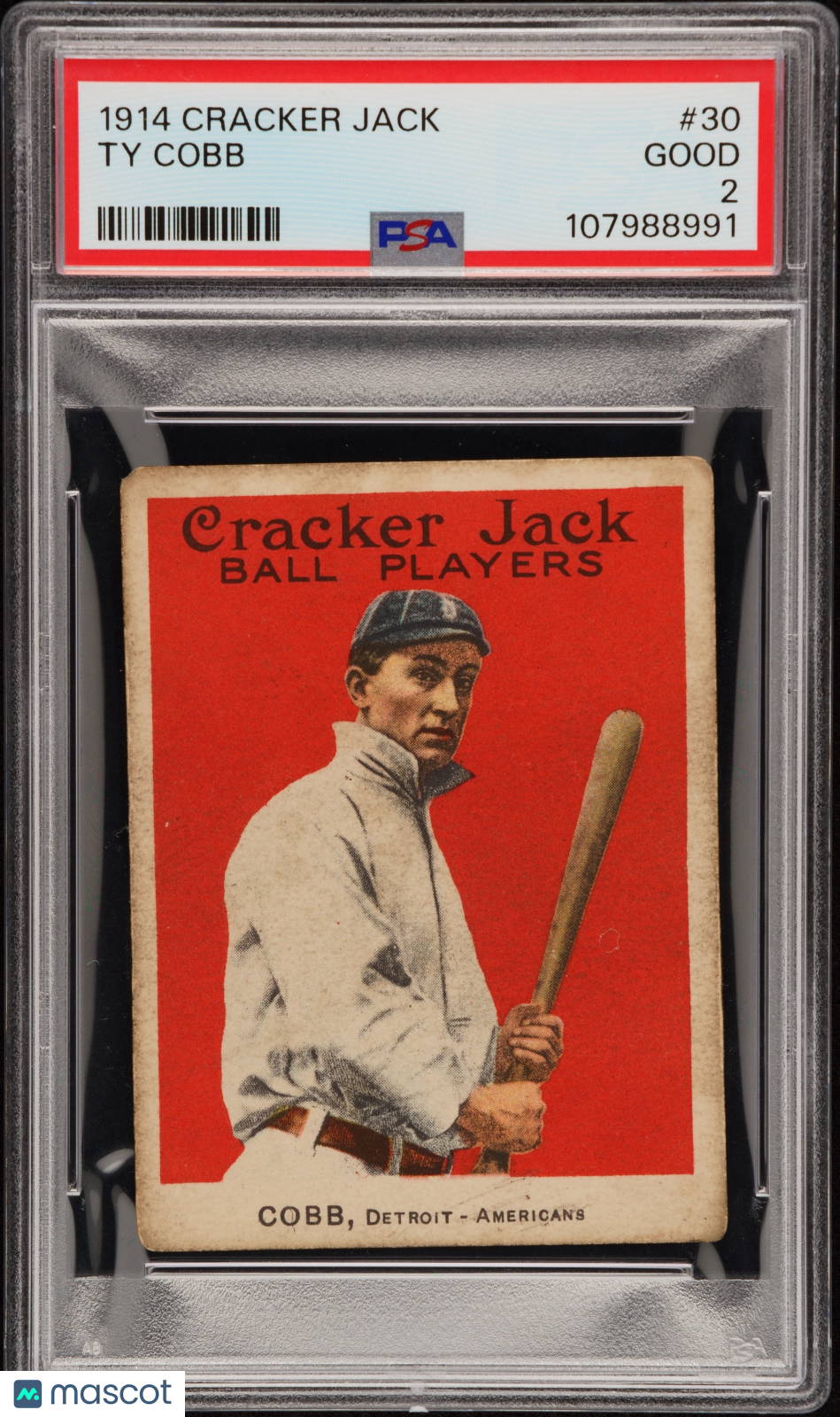 1914 Cracker Jack Ty Cobb #30 PSA 2