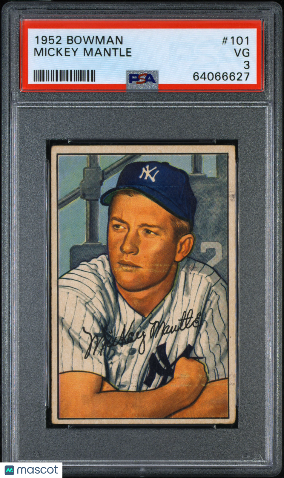 1952 Bowman Mickey Mantle #101 PSA 3