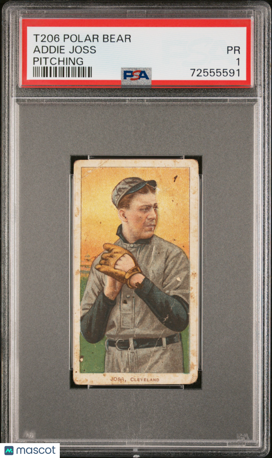 1909-11 T206 Polar Bear Addie Joss Pitching PSA 1