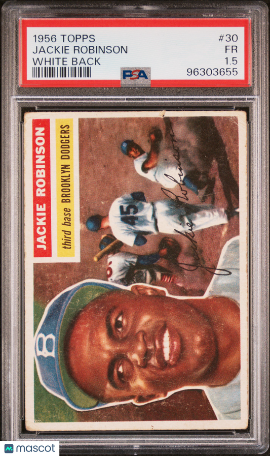 1956 Topps Jackie Robinson #30 White Back PSA 1.5