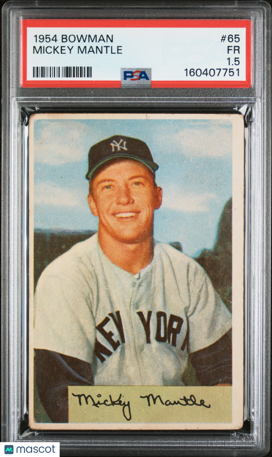 1954 Bowman Mickey Mantle #65 PSA 1.5