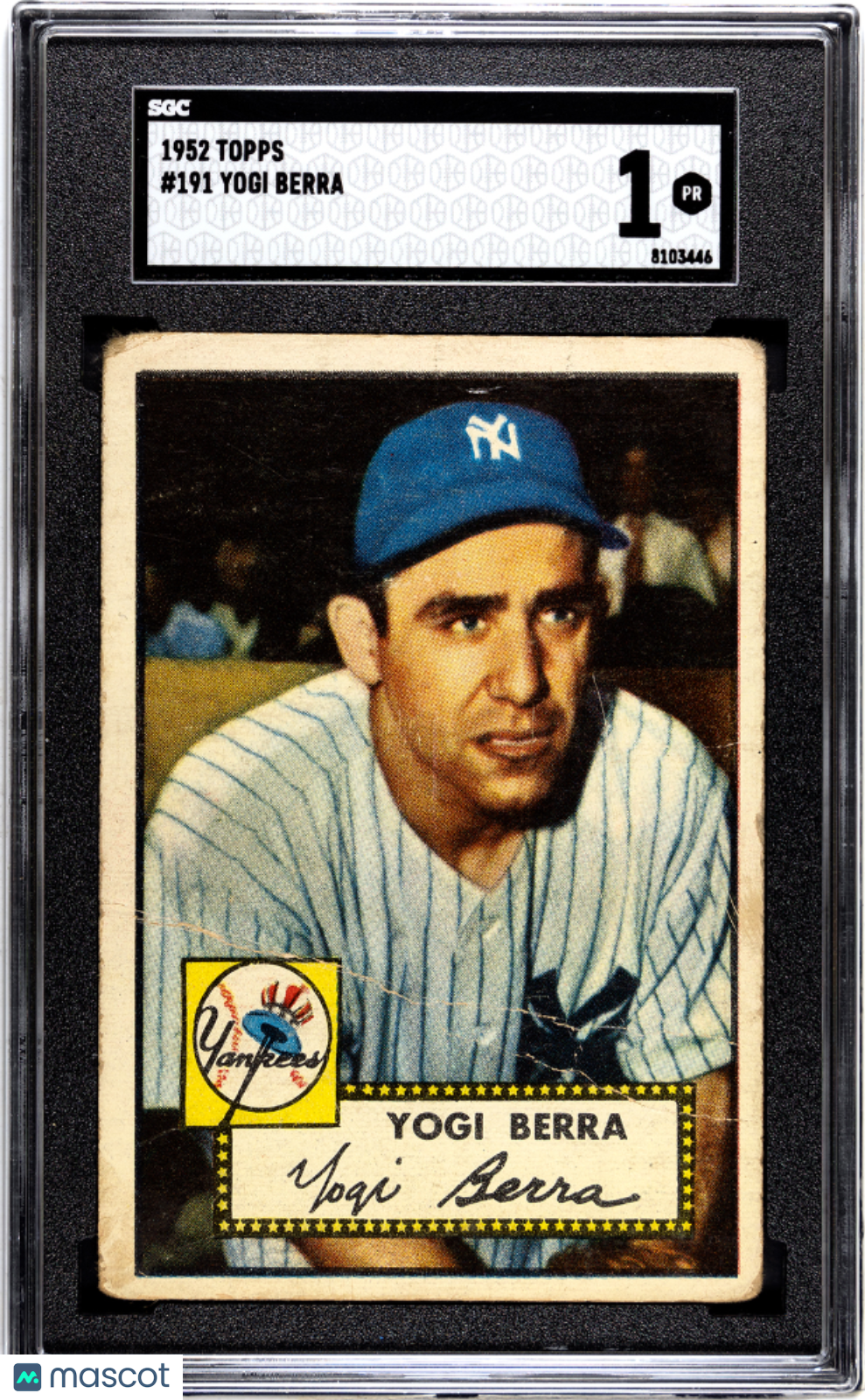 1952 Topps Yogi Berra #191 SGC 1