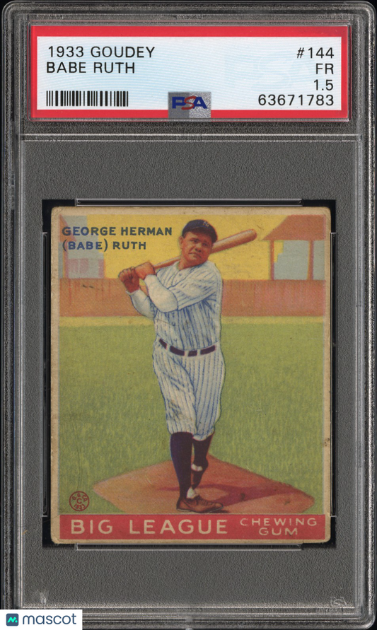 1933 Goudey Babe Ruth #144 PSA 1.5