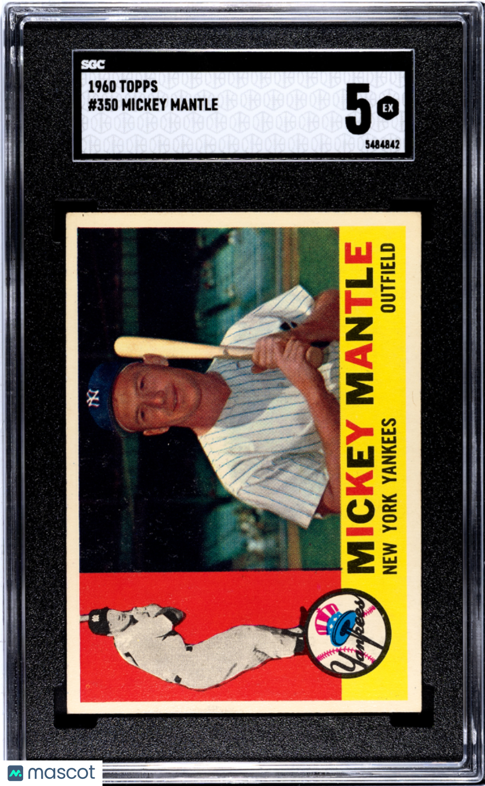 1960 Topps Mickey Mantle #350 SGC 5