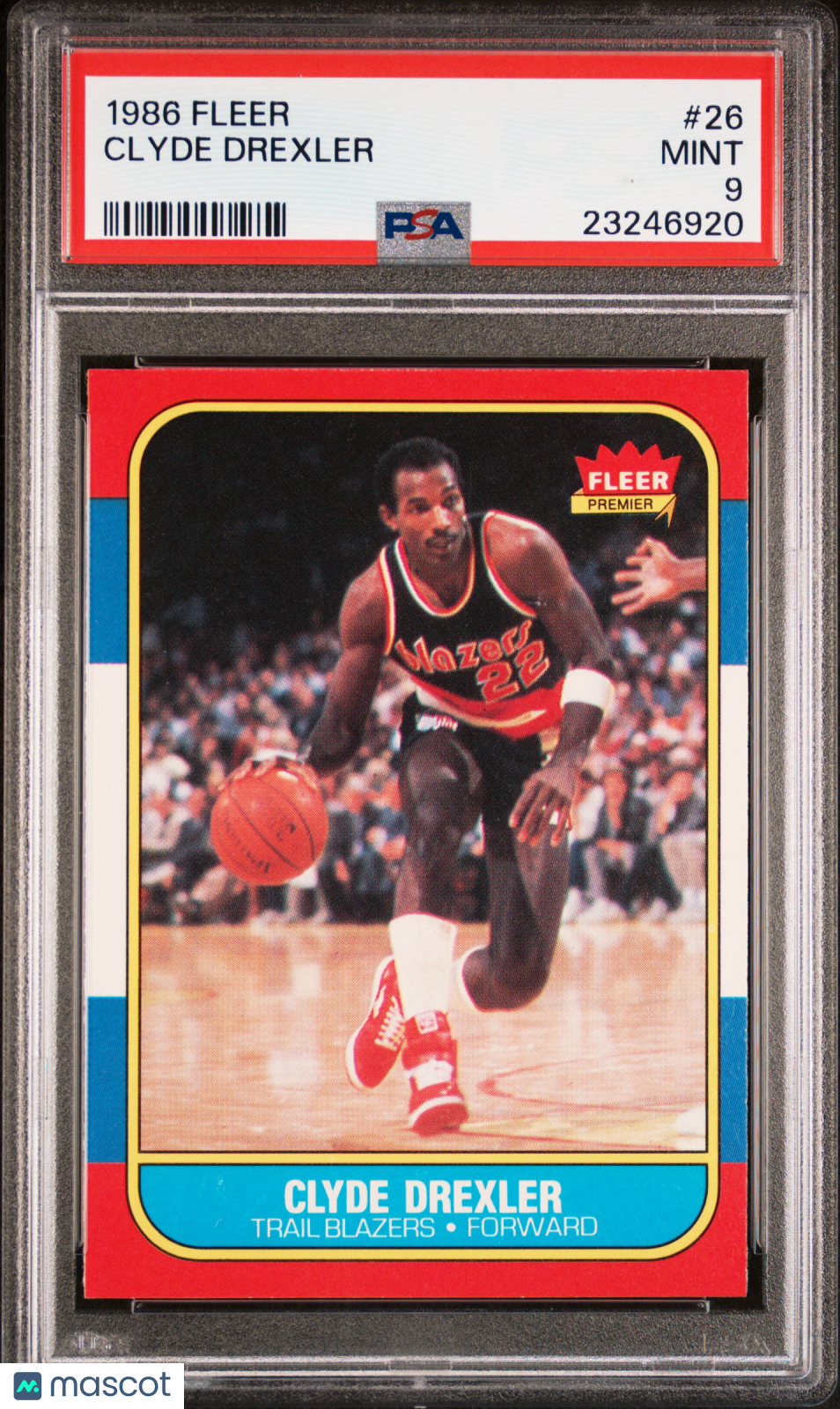 1986 Fleer Clyde Drexler #26 PSA 9