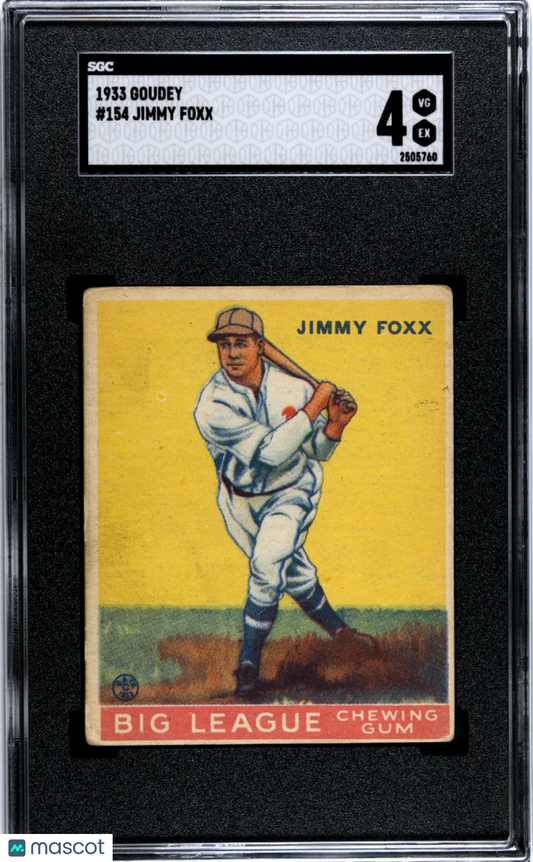 1933 Goudey Jimmy Foxx #154 SGC 4