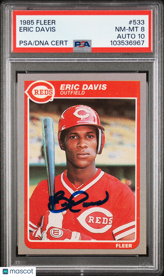 1985 Fleer Eric Davis #533 PSA 8 Auto 10