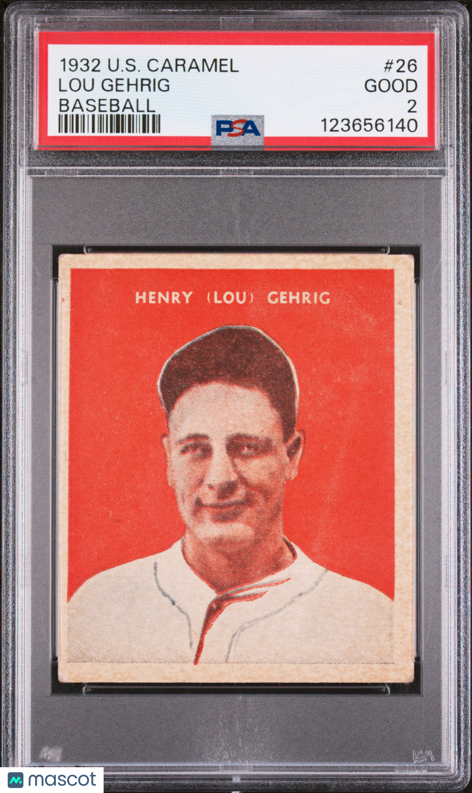 1932 U.S. Caramel Lou Gehrig #26 Baseball PSA 2