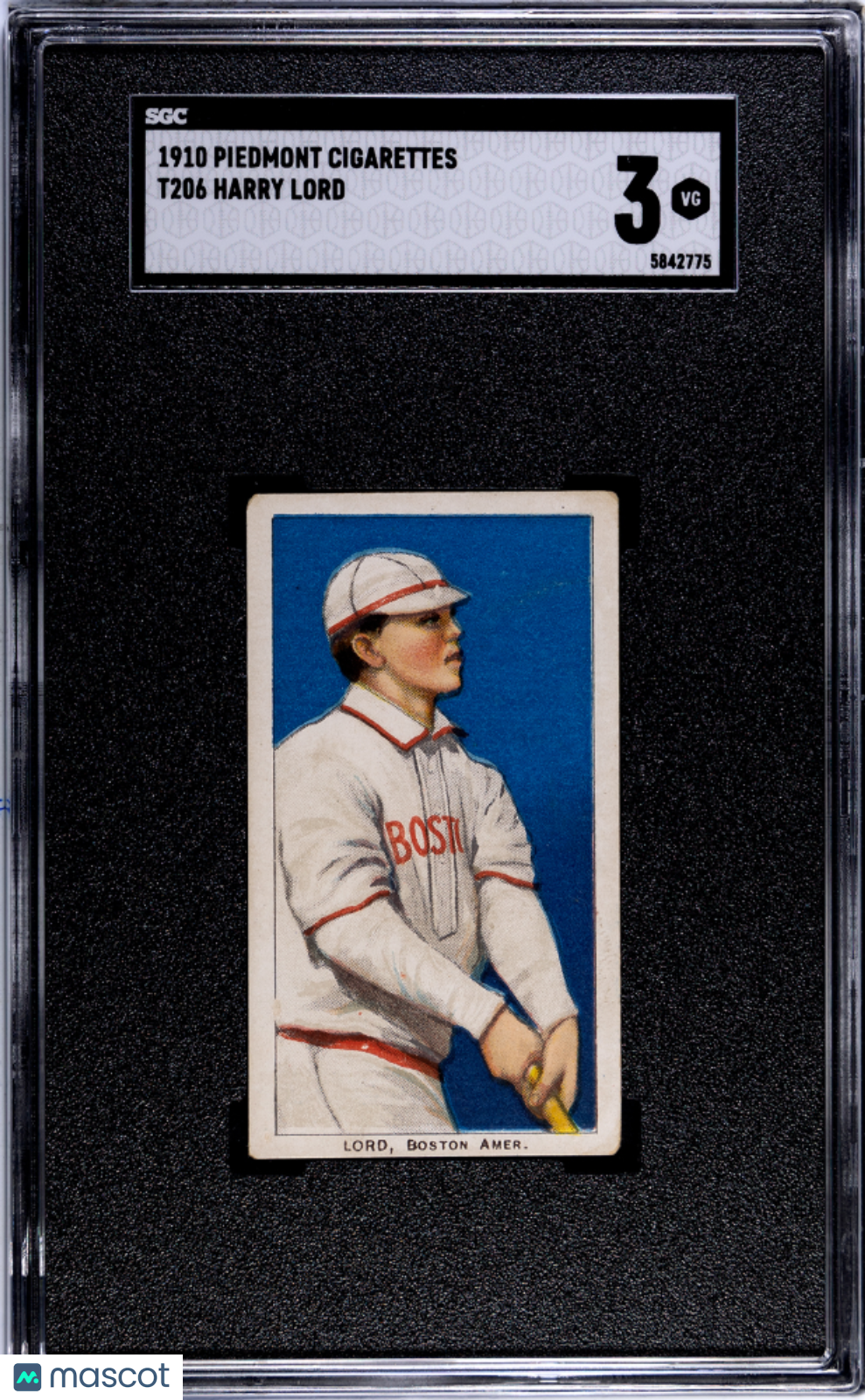 1910 Piedmont Cigarettes (T206) Harry Lord SGC 3