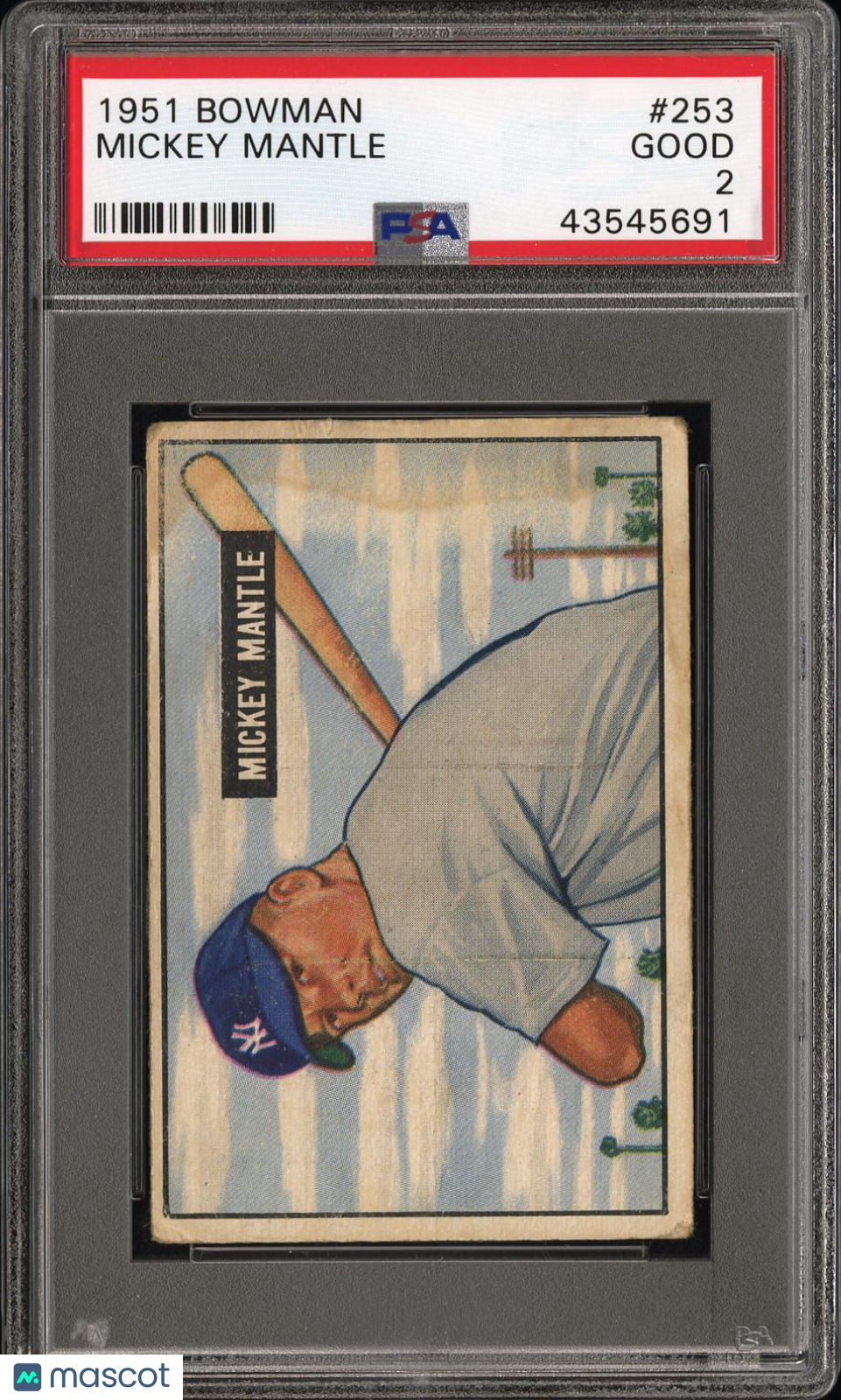 1951 Bowman Mickey Mantle #253 PSA 2