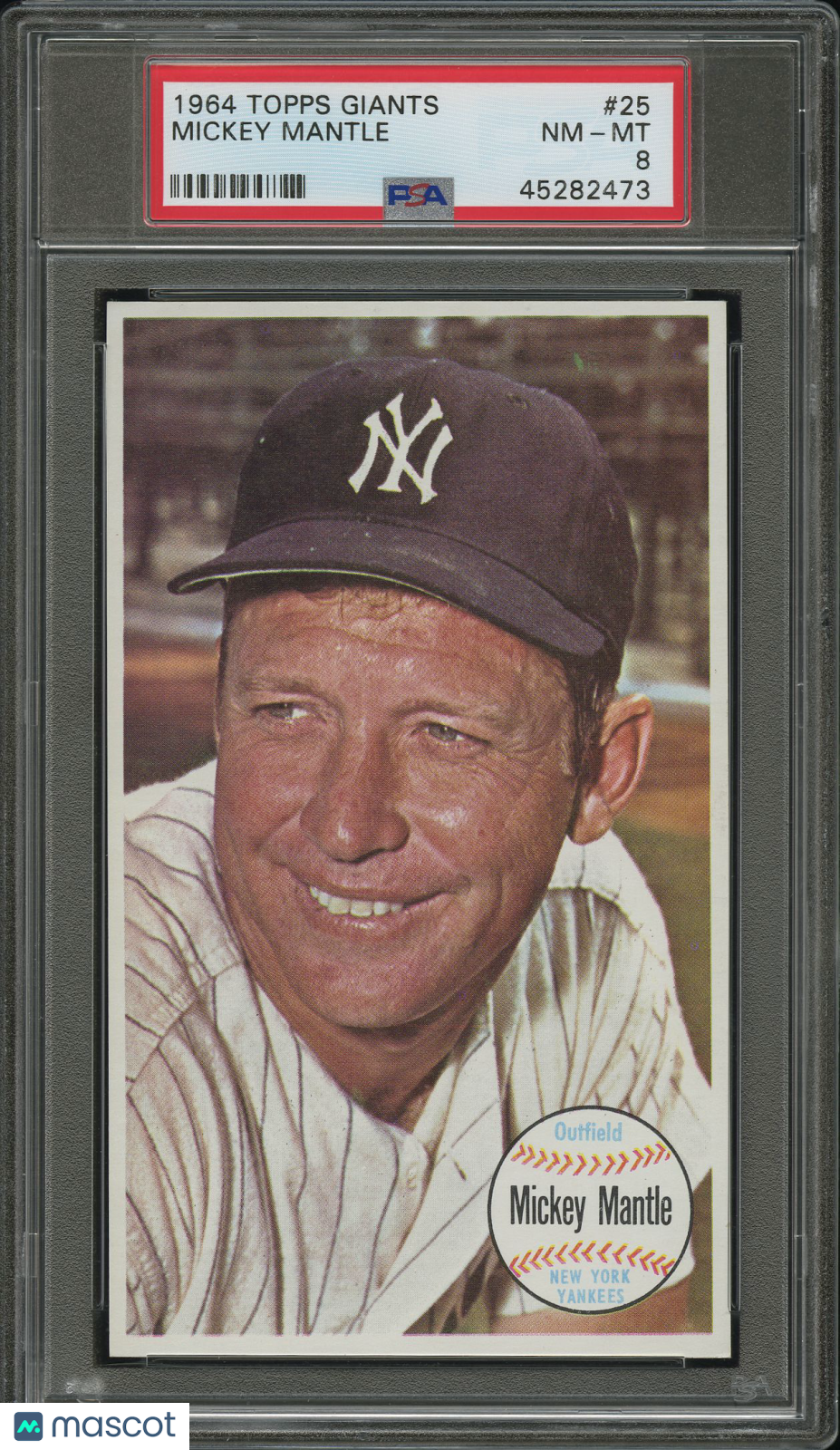1964 Topps Giants Mickey Mantle #25 PSA 8