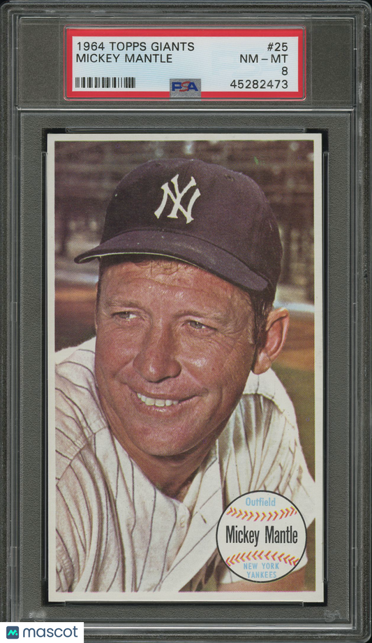 1964 Topps Giants Mickey Mantle #25 PSA 8