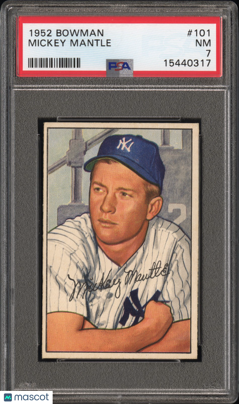 1952 Bowman Mickey Mantle #101 PSA 7