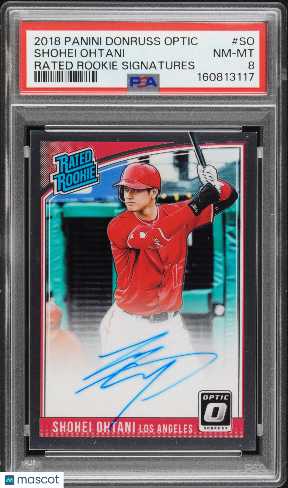 2018 Panini Donruss Optic Rated Rookie Signatures Shohei Ohtani #SO PSA 8