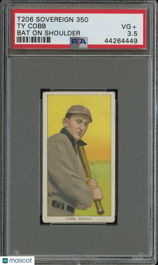 1909-11 T206 Sovereign 350 Ty Cobb Bat On Shoulder PSA 3.5