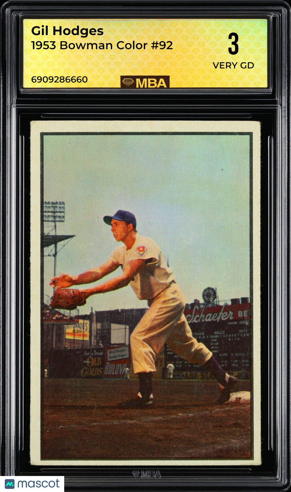 1953 Bowman Color Gil Hodges #92 MBA 3