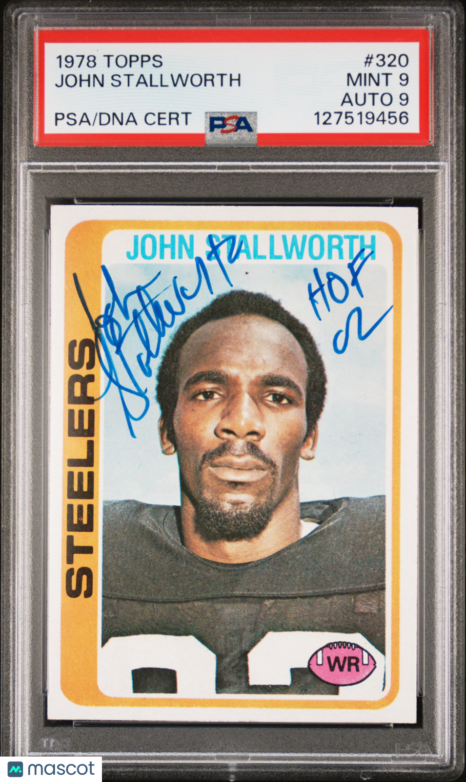 1978 Topps John Stallworth #320 PSA 9 Auto 9