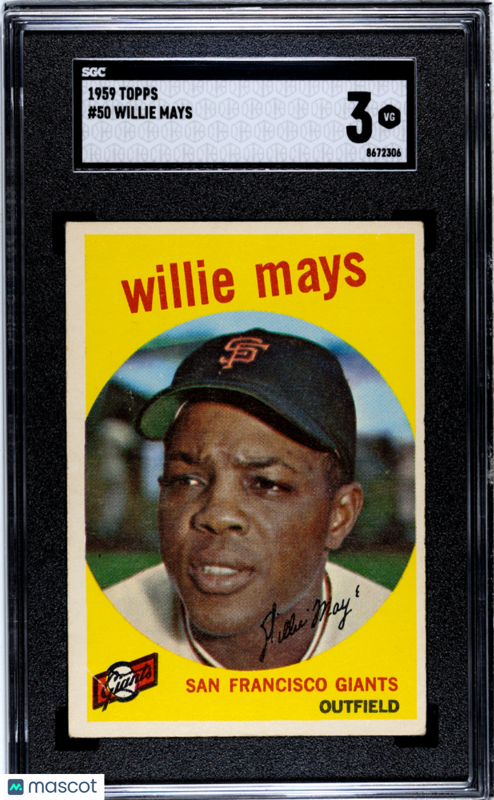 1959 Topps Willie Mays #50 SGC 3