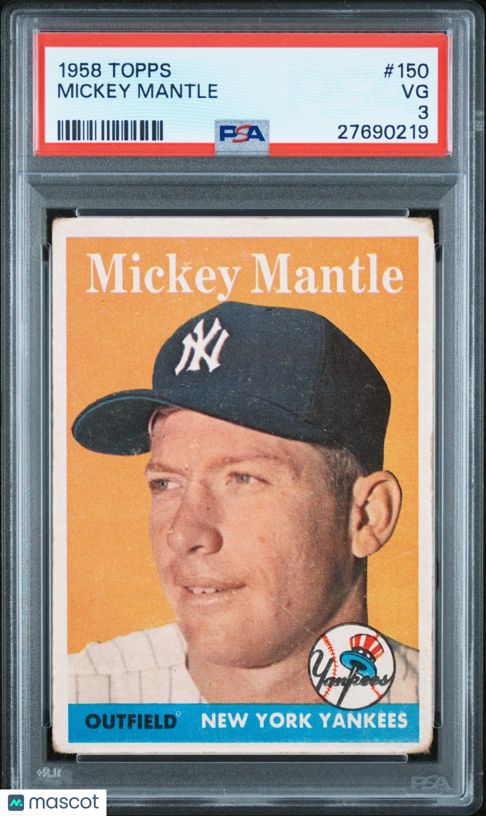 1958 Topps Mickey Mantle #150 PSA 3