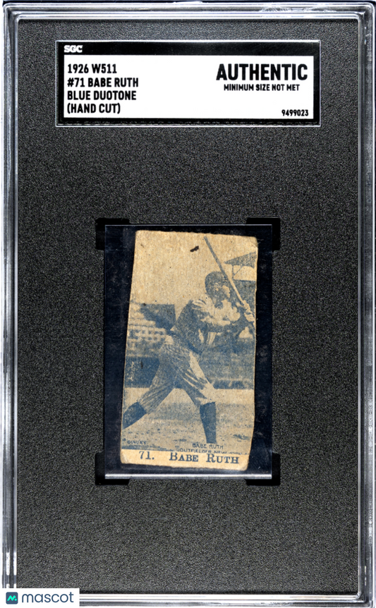 1926 W511 Babe Ruth #71 Blue Duotone (Hand Cut) SGC A
