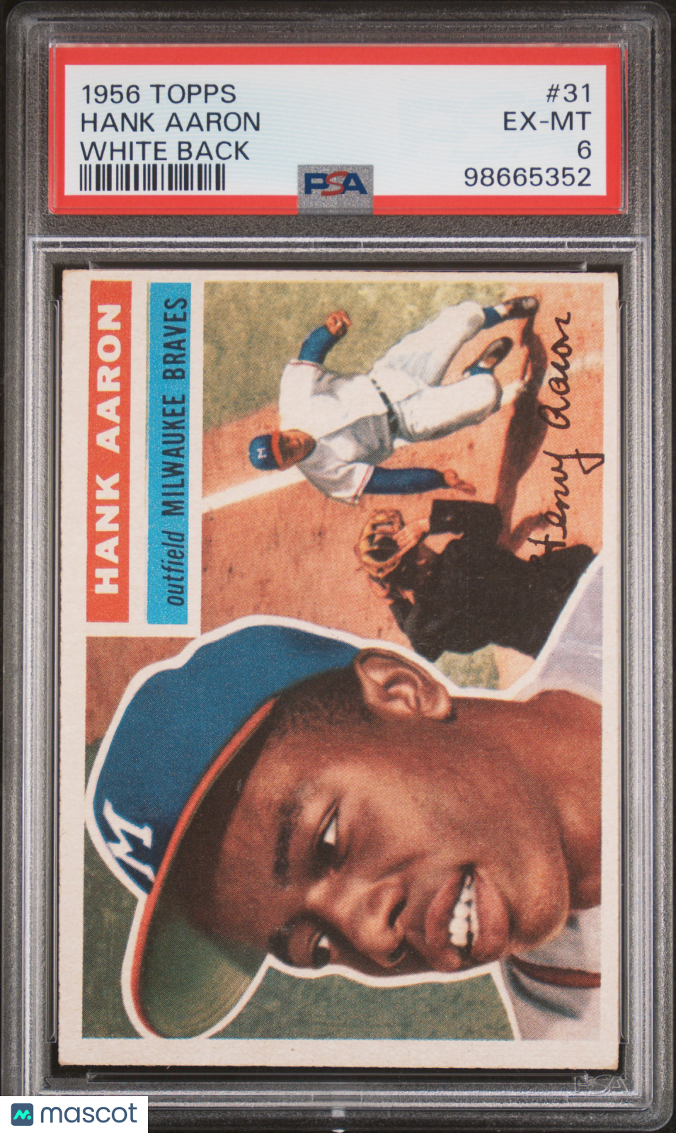 1956 Topps Hank Aaron #31 White Back PSA 6