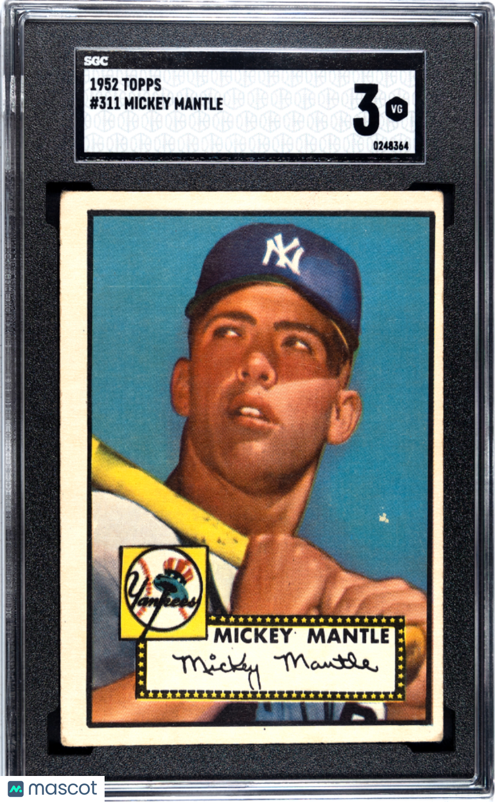 1952 Topps Mickey Mantle #311 SGC 3