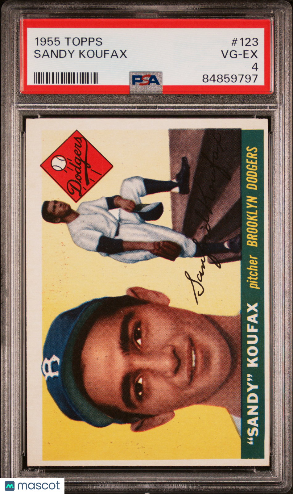 1955 Topps Sandy Koufax #123 PSA 4