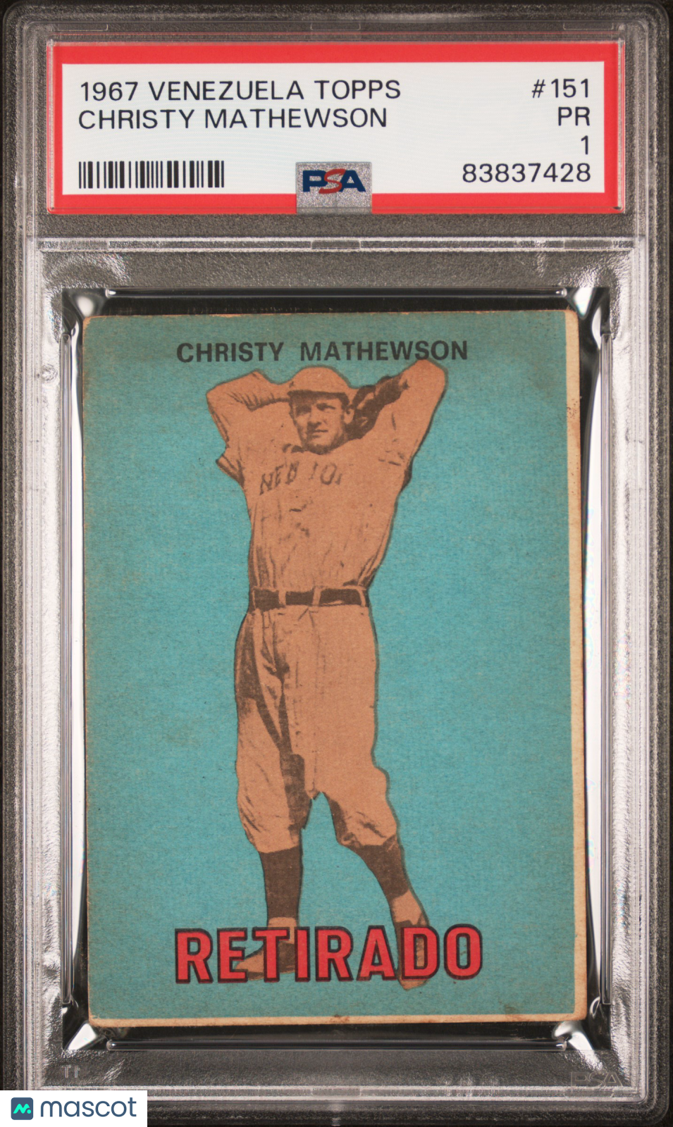 1967 Venezuela Topps Christy Mathewson #151 PSA 1