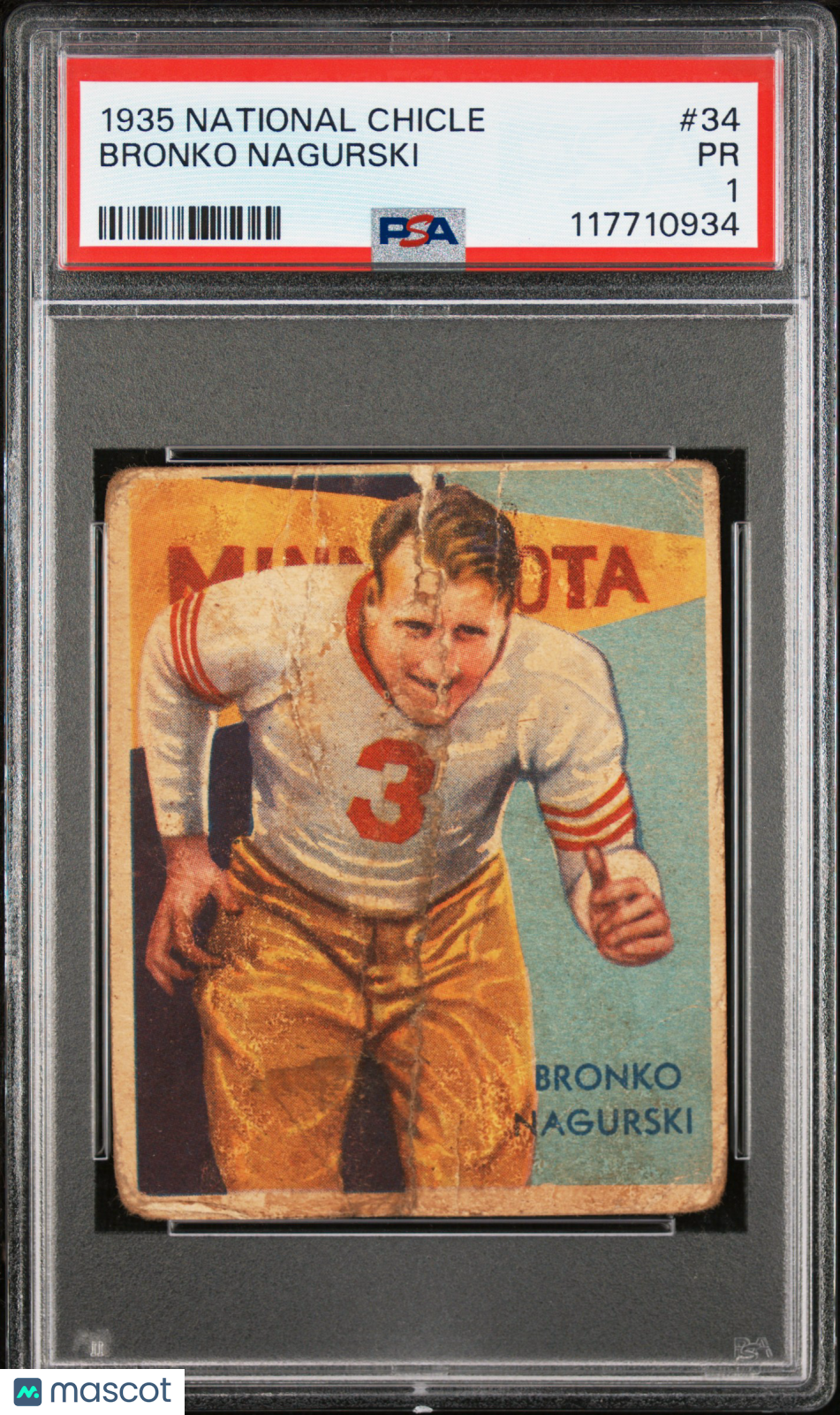 1935 National Chicle Bronko Nagurski #34 PSA 1