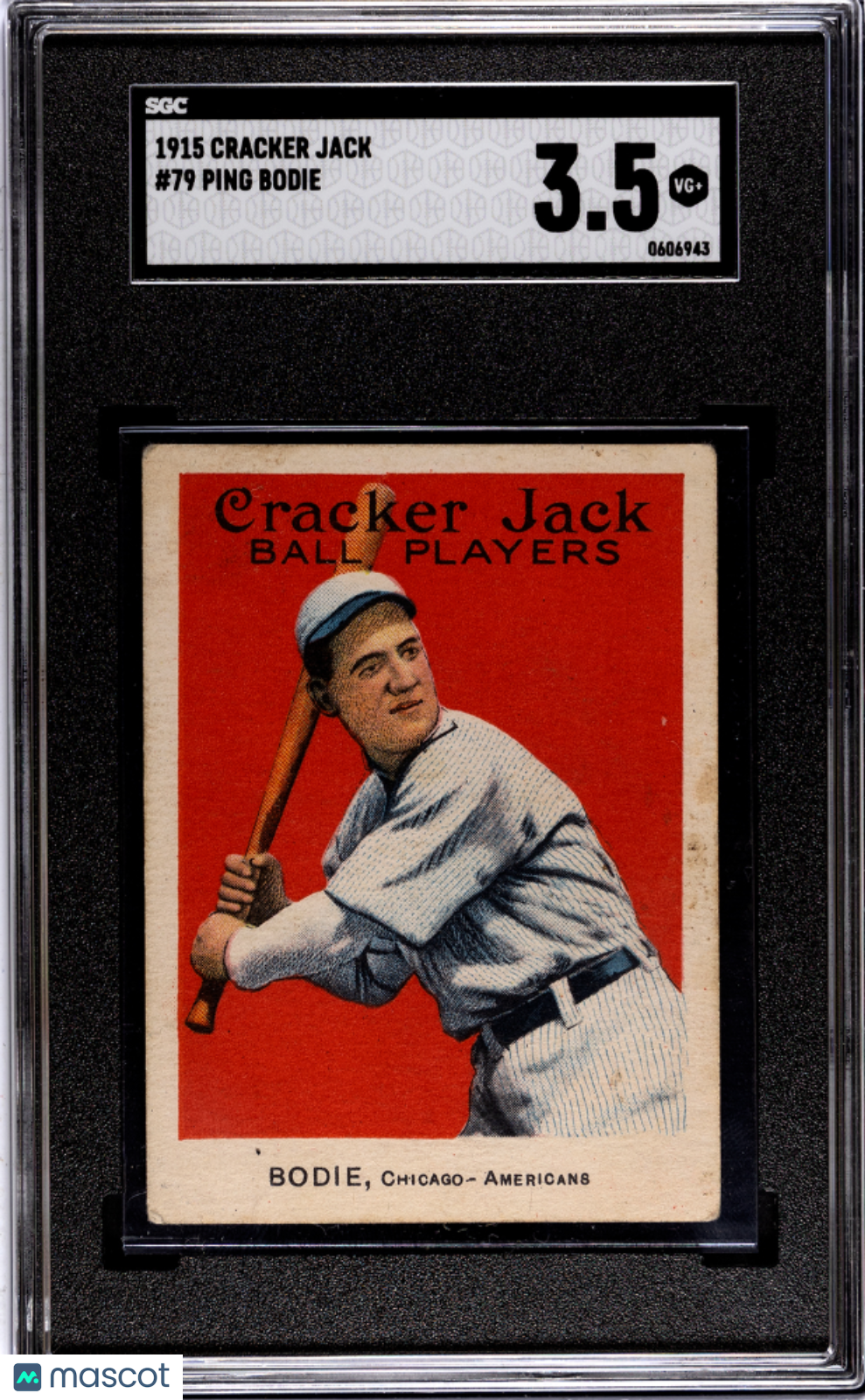 1915 Cracker Jack Ping Bodie #79 SGC 3.5