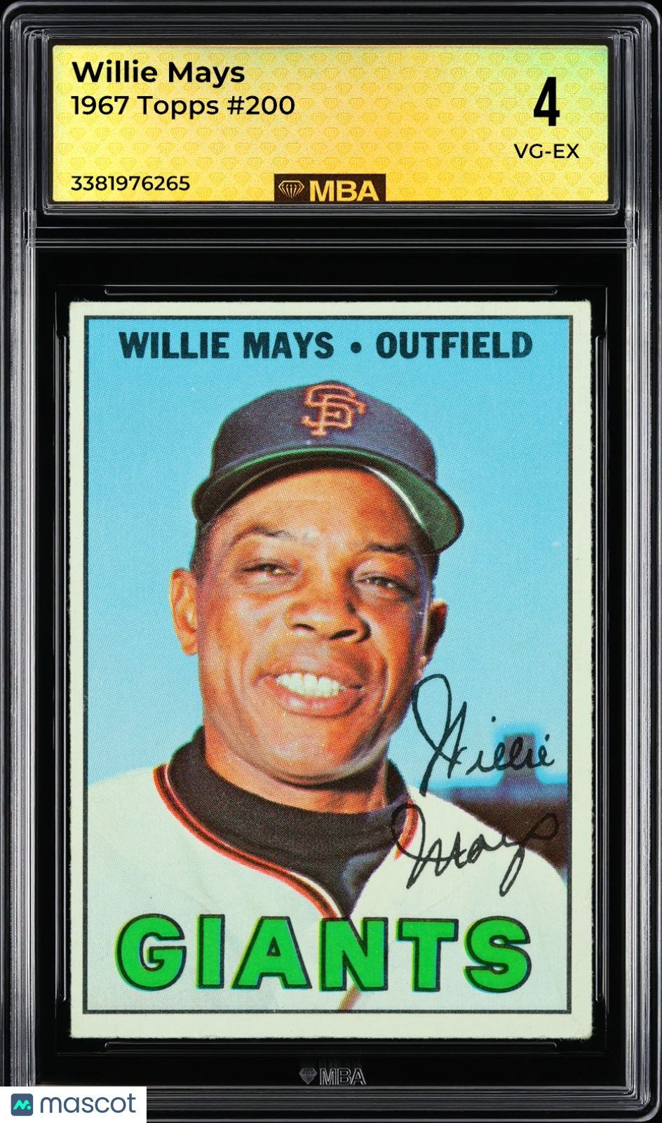 1967 Topps Willie Mays #200 MBA 4