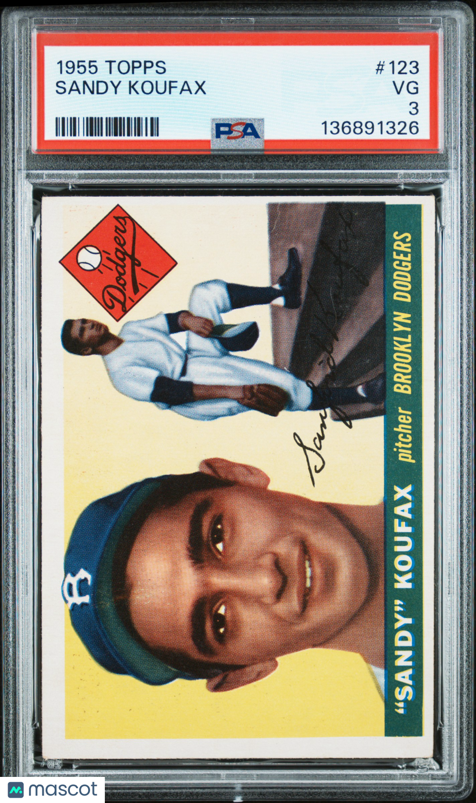 1955 Topps Sandy Koufax #123 PSA 3