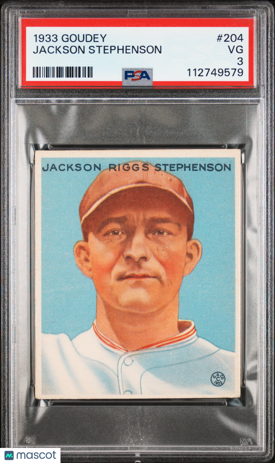 1933 Goudey Jackson Stephenson #204 PSA 3