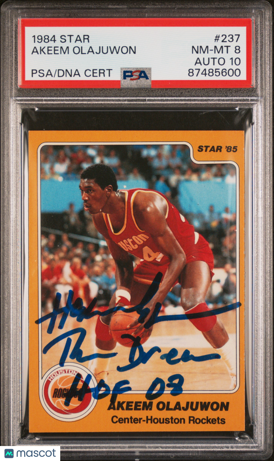 1984 Star Akeem Olajuwon #237 PSA 8 Auto 10
