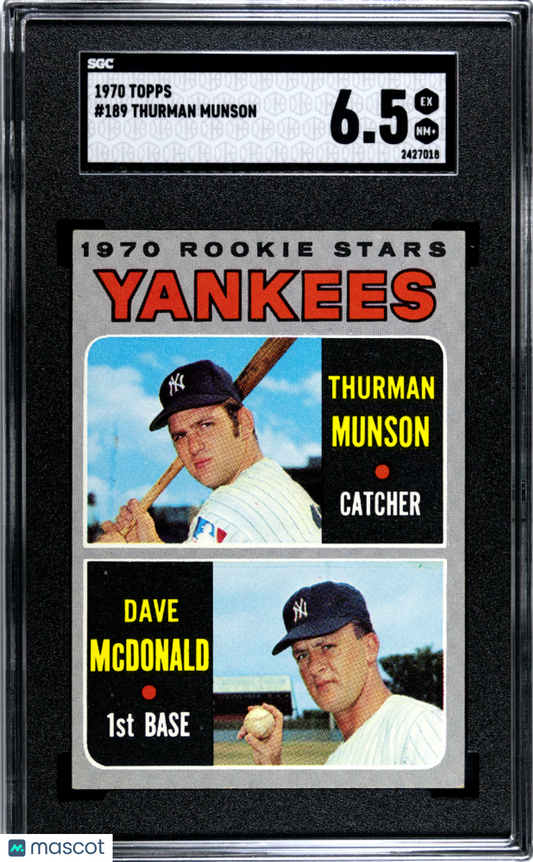 1970 Topps Thurman Munson #189 SGC 6.5