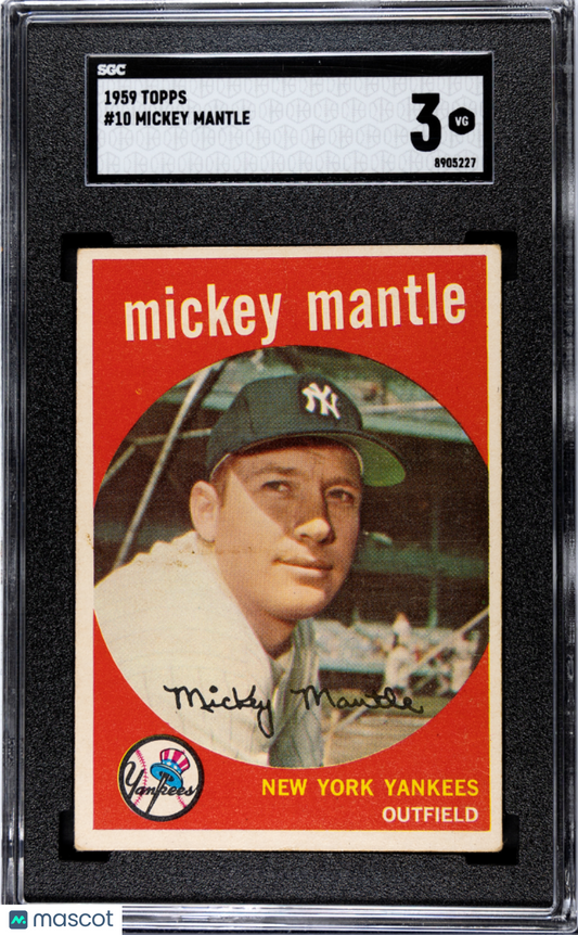 1959 Topps Mickey Mantle #10 SGC 3