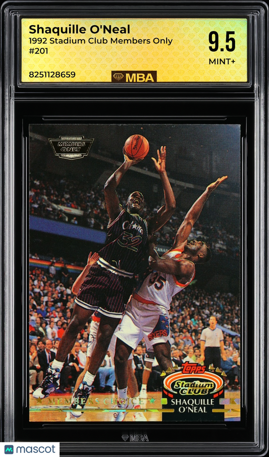 1992 Stadium Club Shaquille O'Neal #201 Members Only MBA 9.5