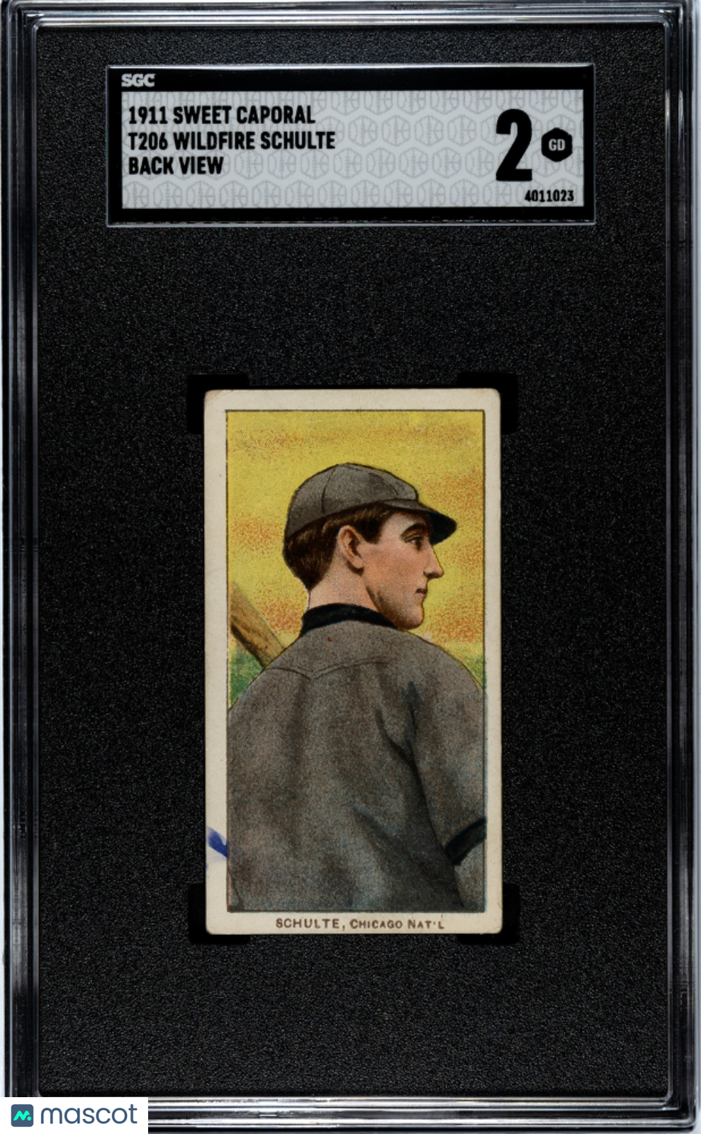 1911 Sweet Caporal (T206) Wildfire Schulte Back View SGC 2