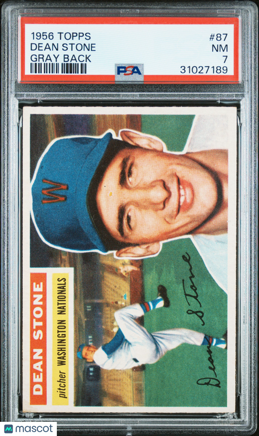 1956 Topps Dean Stone #87 Gray Back PSA 7