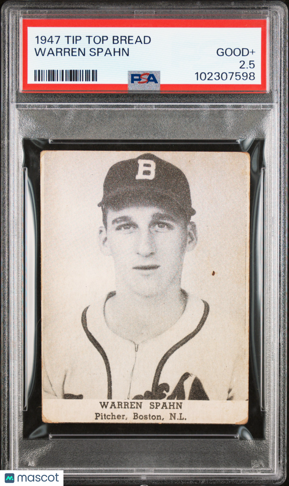 1947 Tip-Top Bread Warren Spahn PSA 2.5