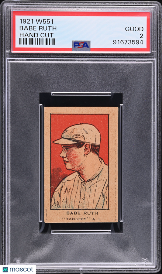 1921 W551 Babe Ruth Hand Cut PSA 2
