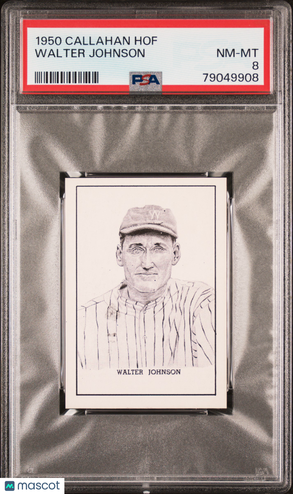 1950-56 Callahan Hall Of Fame Walter Johnson PSA 8