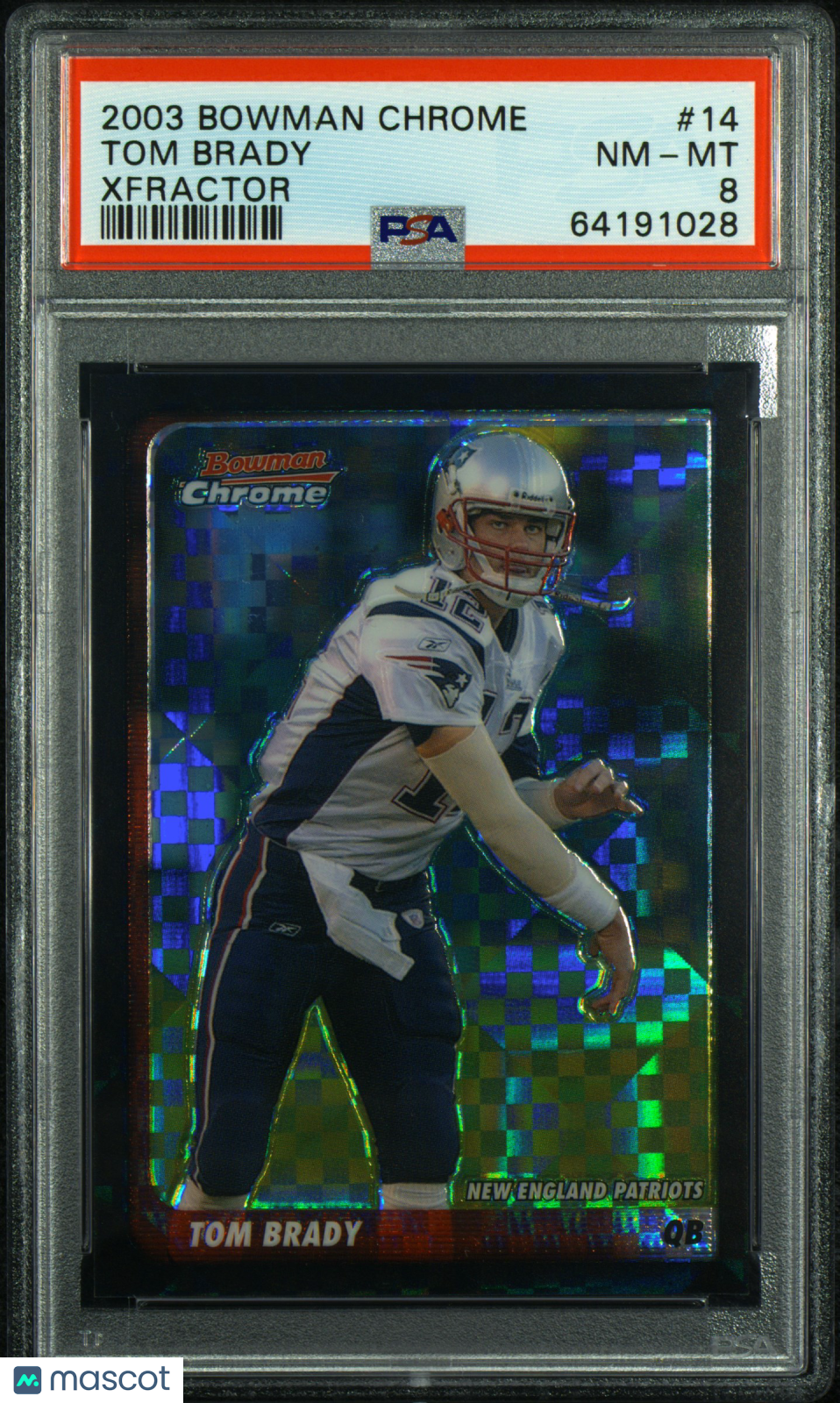 2003 Bowman Chrome Tom Brady #14 Xfractor PSA 8