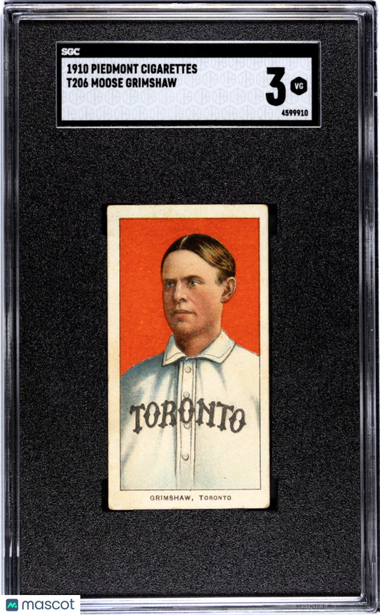 1910 Piedmont Cigarettes (T206) Moose Grimshaw SGC 3
