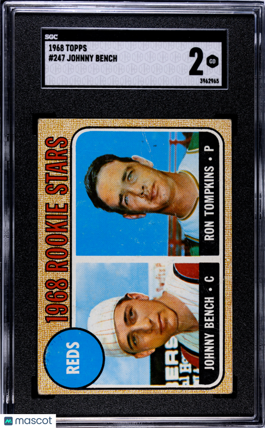 1968 Topps Johnny Bench #247 SGC 2