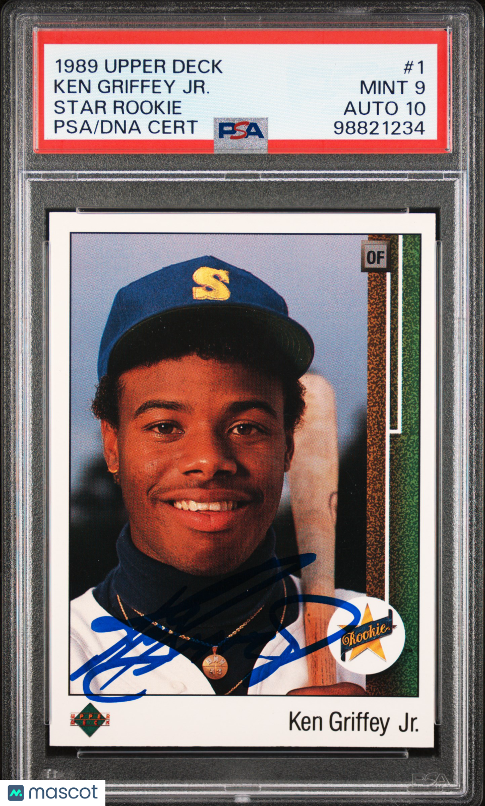 1989 Upper Deck Ken Griffey JR. #1 Star Rookie PSA 9 Auto 10