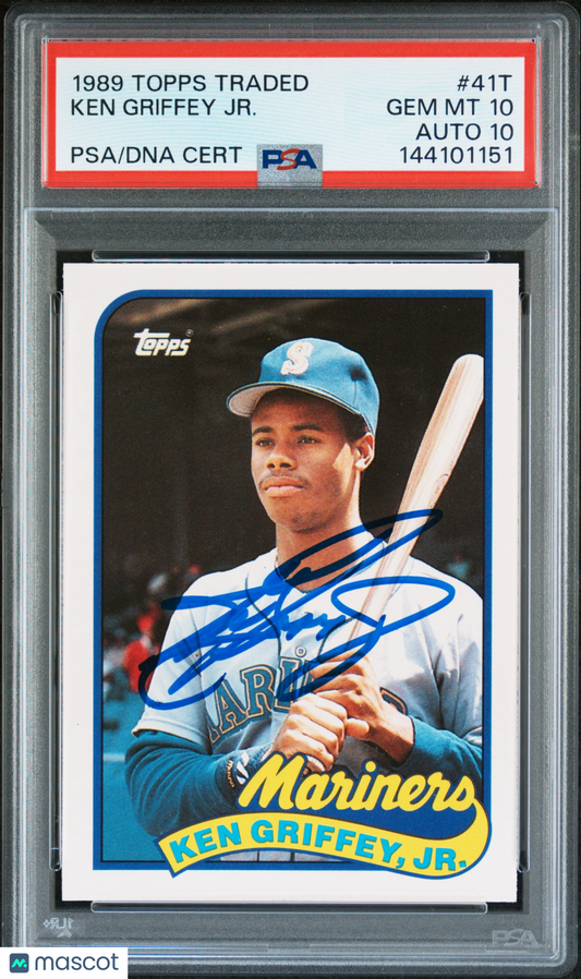 1989 Topps Traded Ken Griffey JR. #41T PSA 10 Auto 10